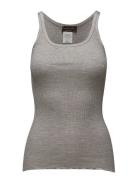 Rwbelle U-Neck Strap Elastic Top Tops T-shirts & Tops Sleeveless Grey Rosemunde