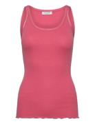 Silk Top W/ Elastic Band Tops T-shirts & Tops Sleeveless Pink Rosemunde