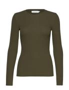 Alexa Ls 7542 Tops T-shirts & Tops Long-sleeved Khaki Green Samsøe Samsøe