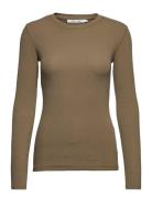 Alexa Ls 7542 Tops T-shirts & Tops Long-sleeved Khaki Green Samsøe Samsøe