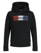 Jjecorp Logo Sweat Hood Jnr Tops Sweatshirts & Hoodies Hoodies Black Jack & J S