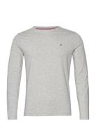 Stretch Slim Fit Long Sleeve Tee Tops T-Langærmet Skjorte Grey Tommy Hilfiger