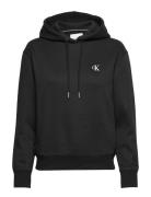 Ck Embroidery Hoodie Tops Sweatshirts & Hoodies Hoodies Black Calvin Klein Jeans