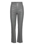 Slkaylee Pu Kickflare Pants Bottoms Trousers Leather Leggings-Bukser Grey Soaked In Luxury
