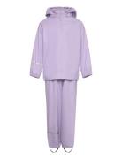 Basic Rainwear Set -Recycle Pu Outerwear Rainwear Rainwear Sets Purple CeLaVi