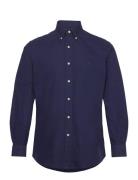 Custom Fit Garment-Dyed Oxford Shirt Tops Shirts Casual Navy Polo Ralph Lauren