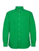 Custom Fit Garment-Dyed Oxford Shirt Tops Shirts Casual Green Polo Ralph Lauren