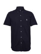 Featherweight Mesh-Ssl-Knt Tops Shirts Short-sleeved Navy Polo Ralph Lauren