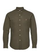 Slim Fit Garment-Dyed Oxford Shirt Tops Shirts Casual Green Polo Ralph Lauren