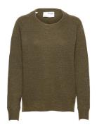 Slflulu Ls Knit O-Neck Noos Tops Knitwear Jumpers Khaki Green Selected Femme