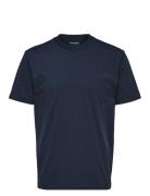 Slhcolman Ss O-Neck Tee Noos Tops T-Kortærmet Skjorte Navy Selected Homme