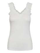 Pcbarbera Lace Top Jrs Noos Bc Tops T-shirts & Tops Sleeveless White Pieces