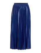 Vinitban Midi Skirt - Noos Knælang Nederdel Blue Vila