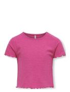 Kognella S/S O-Neck Top Noos Jrs Tops T-Kortærmet Skjorte Pink Kids Only