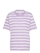 Hanger Striped Tee Tops T-shirts & Tops Short-sleeved Purple Hanger By Holzweiler