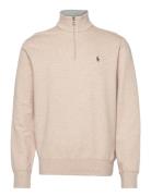 Luxury Jersey Quarter-Zip Pullover Tops Sweatshirts & Hoodies Sweatshirts Cream Polo Ralph Lauren