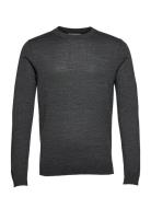 Slhtown Merino Coolmax Knit Crew Noos Tops Knitwear Round Necks Grey Selected Homme