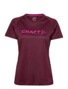 Core Essence Logo Tee W Sport T-shirts & Tops Short-sleeved Burgundy Craft