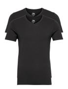 Jbs 2-Pack V-Neck Bamboo. Tops T-Kortærmet Skjorte Black JBS