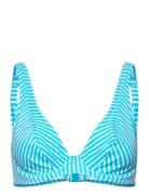 Jewel Cove Uw High Apex Bikini Top Swimwear Bikinis Bikini Tops Wired Bikinitops Blue Freya