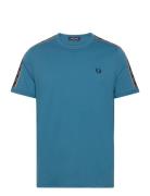 Contrast Tape Ringer Tee Tops T-Kortærmet Skjorte Blue Fred Perry