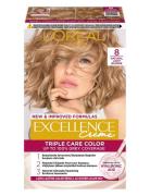 L'oréal Paris Excellence Color Cream Kit 8 Natural Light Blonde Beauty Women Hair Care Color Treatments Nude L'Oréal Paris