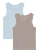 Rib Jersey 2-Pack Tank-Tops Night & Underwear Underwear Tops Multi/patterned Copenhagen Colors