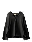 Off Duty V-Neck Sweater Tops Blouses Long-sleeved Black A Part Of The Art