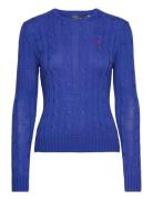 Cable-Knit Cotton Crewneck Sweater Tops Knitwear Jumpers Blue Polo Ralph Lauren