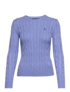 Cable-Knit Cotton Crewneck Sweater Tops Knitwear Jumpers Blue Polo Ralph Lauren