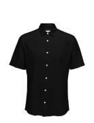 Onscaiden Life Ss Solid Linen Shirt Noos Tops Shirts Short-sleeved Black ONLY & SONS