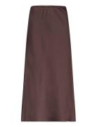 Kasasmina Skirt Lang Nederdel Brown Kaffe