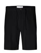 Slhregular-Brody Linen Shorts Noos Bottoms Shorts Casual Black Selected Homme