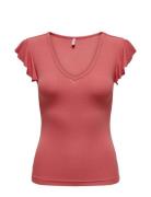 Onlbelia Cap Sleeve Top Jrs Noos Tops T-shirts & Tops Short-sleeved Pink ONLY