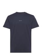 Slhaspen Print Ss O-Neck Tee Noos Tops T-Kortærmet Skjorte Navy Selected Homme