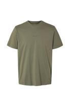 Slhaspen Print Ss O-Neck Tee Noos Tops T-Kortærmet Skjorte Green Selected Homme