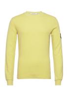 Badge Waffle Ls Tee Tops Sweatshirts & Hoodies Sweatshirts Yellow Calvin Klein Jeans