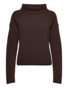 Rib-Knit Wool-Cashmere Mockneck Jumper Tops Knitwear Turtleneck Brown Polo Ralph Lauren