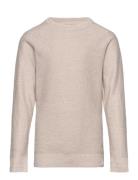 Jprblaanderson Knit Structure Crew Jnr Tops T-shirts Long-sleeved T-Skjorte Beige Jack & J S