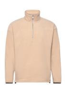 Relaxed Fleece Troyer Tops Sweatshirts & Hoodies Fleeces & Midlayers Beige Tom Tailor