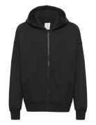 Sweatshirt Hoodie W Zip Solid Tops Sweatshirts & Hoodies Hoodies Black Lindex