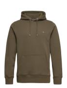 Reg Shield Hoodie Tops Sweatshirts & Hoodies Hoodies Khaki Green GANT