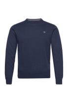 Classic Cotton C-Neck Tops Knitwear Round Necks Navy GANT