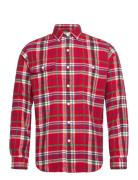 Classic Fit Plaid Flannel Workshirt Tops Shirts Casual Red Polo Ralph Lauren
