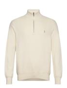 Mesh-Knit Cotton Quarter-Zip Sweater Tops Knitwear Half Zip Jumpers Cream Polo Ralph Lauren