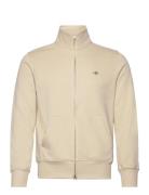 Reg Shield Full Zip Sweat Tops Sweatshirts & Hoodies Sweatshirts Cream GANT