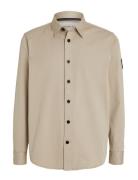 Monologo Badge Relaxed Shirt Tops Shirts Casual Beige Calvin Klein Jeans
