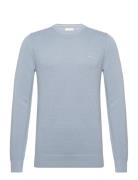 Cotton Pique C-Neck Tops Knitwear Round Necks Blue GANT