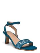 Sandals - Block Heels Sandal Med Hæl Blue ANGULUS