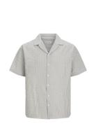 Jjaydan Seersucker Resort Shirt Ss Tops Shirts Short-sleeved White Jack & J S